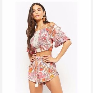 Floral top and shorts set